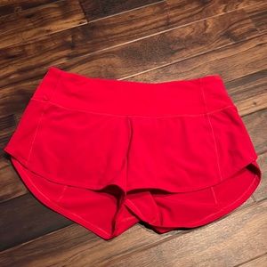 Lululemon size 2 regular, 2.5” inseam, red, speed up shorts